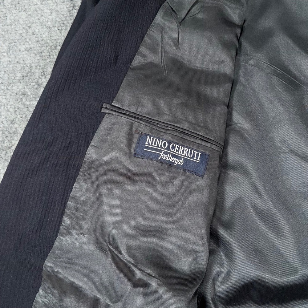 Nino Cerruti Double Breasted Blazer Men 42R Wool Peak Lapel Navy Union USA Made - Picture 5 of 12